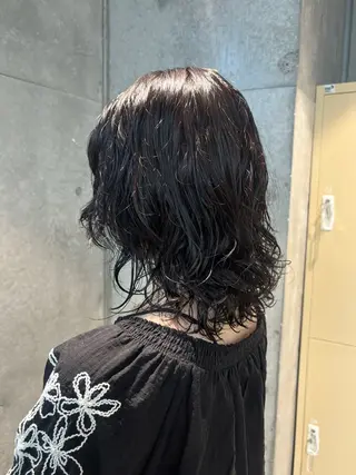 ミディアム パーマ シンバヒナノ/パーマ レイヤー/髪質改善のヘアスタイル