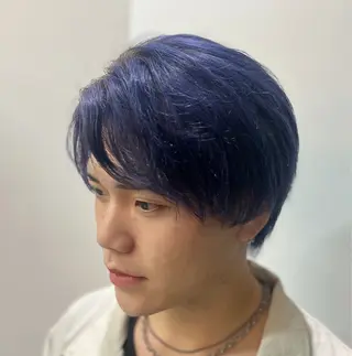 カラー メンズ ダブルカラー寒色系 ボリューム改善ハヤトのヘアスタイル