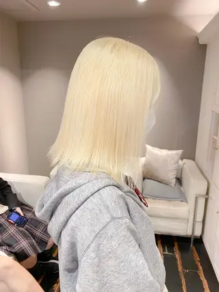 ミディアム カラー ボブ/レイヤーカット 縮毛矯正/コウキ新宿のヘアスタイル