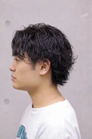ミディアム パーマ メンズ 山口 陽平のヘアスタイル