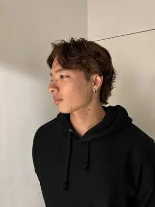 ショート カラー パーマ メンズ enrichミヤモト ヒロヤのヘアスタイル