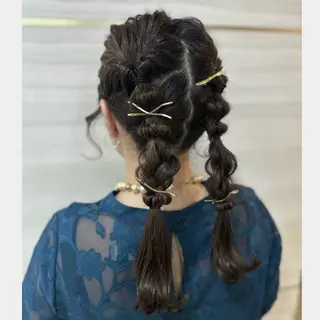 セミロング ヘアアレンジ 🖤kana韓国ヘア 艶髪カラー特化🖤のヘアスタイル