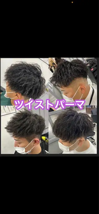 ショート カラー パーマ ヘアアレンジ メンズ 🔥メンズパーマ 特化 渡辺一翔のヘアスタイル