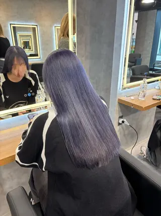 ロング カラー パーマ ヘアアレンジ 透明感ブリーチカラー 🌈TOMOHIROのヘアスタイル