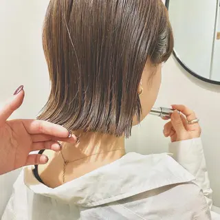 ミディアム カラー パーマ 三矢 ちなつのヘアスタイル