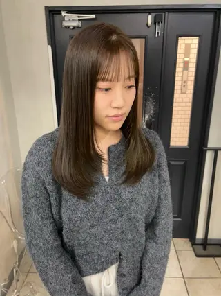 セミロング カラー ヘアアレンジ ena/ブリーチなし 透明感・レイヤー🎀のヘアスタイル