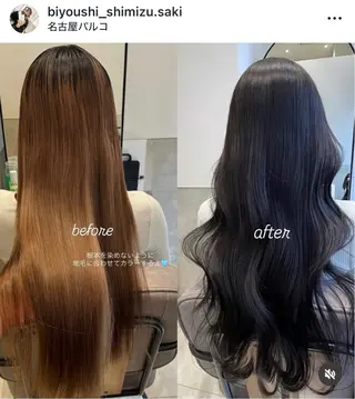 ロング カラー しみず さきのヘアスタイル