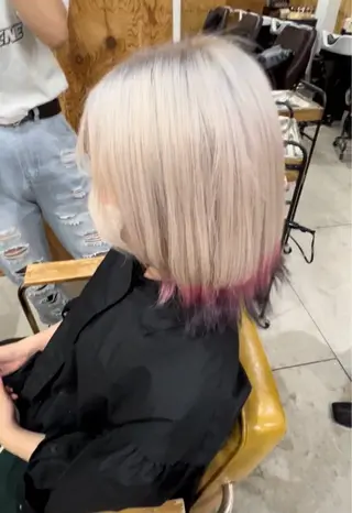 セミロング カラー 山﨑 雅史のヘアスタイル