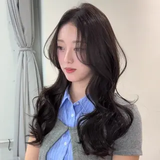 ロング カラー ヘアアレンジ 韓国ヘア/レイヤー/ 🩶ツブラ🩶のヘアスタイル