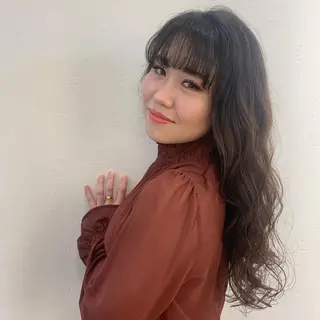 セミロング カラー 坪内 麻里子のヘアスタイル