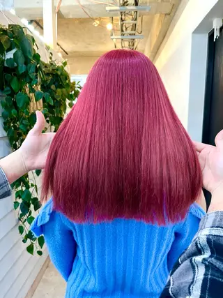 ミディアム カラー ブリーチ有無Wカラー メンズパーマ大成のヘアスタイル