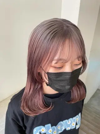 カラー 🎀ボブ+ハイトーン シュカ👶🏻のヘアスタイル