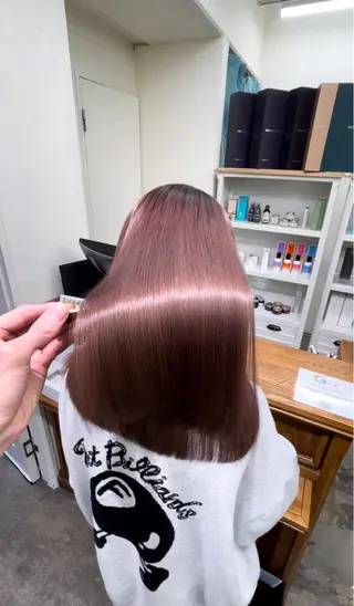 ロング カラー 水田吉亮/髪質改善/ 縮毛矯正/レイヤーのヘアスタイル