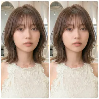 ミディアム 2ヵ月先までまとまる レイヤー🫧若葉🪞のヘアスタイル