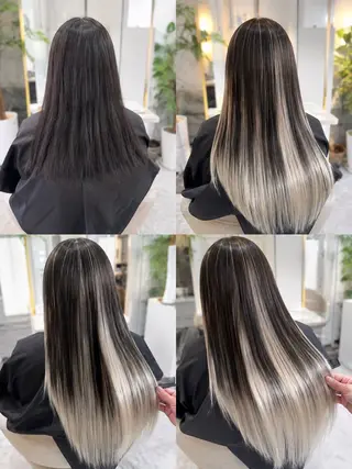 ロング カラー ササ キのヘアスタイル