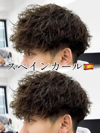 パーマ メンズ メンズ特化曲がる縮毛 飛義のヘアスタイル