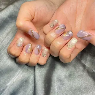 ミディアム カラー パーマ ヘアアレンジ メンズ キッズ ネイル マツエク・マツパ アイブロウ el. by Aoのネイルデザイン