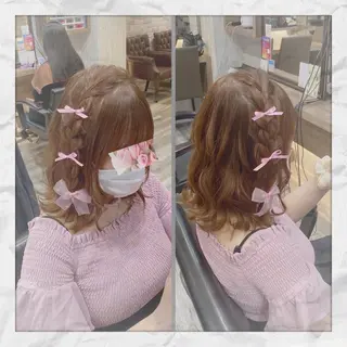 ミディアム ヘアアレンジ ヘアセット/着付け 𓇼 まつもと𓇼のその他イメージ