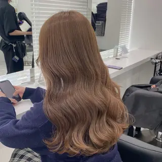 ロング カラー ヘアアレンジ 🫧モテる💗ダメー ジレスハイトーン🫧のヘアスタイル
