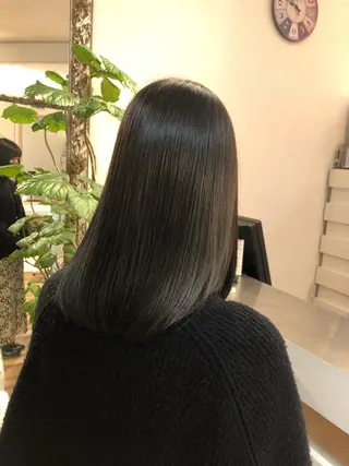セミロング カラー 小顔カット前髪 顔周りカット林亮佑のヘアスタイル