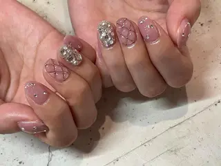 ネイル 韓国/ワンホン/長さ 出しつけ放題🎀のネイルデザイン
