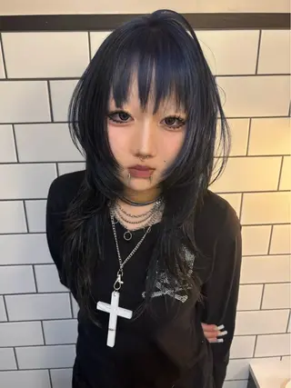 ロング カラー koki /渋谷 /デザインカラーのヘアスタイル