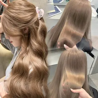 カラー saho😶️️꙳⟡ ミルクティーベージュのヘアスタイル