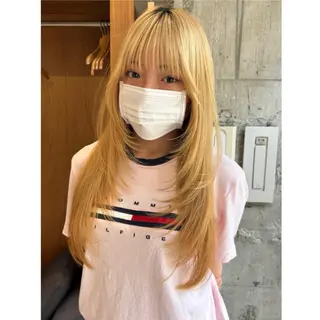 ロング カエデ🐬 カットカラーモデルのヘアスタイル