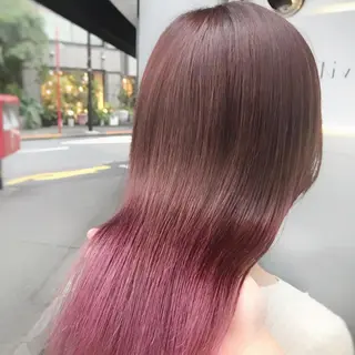 セミロング カラー navile momoのヘアスタイル