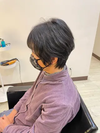 ショート 髪質改善/ハイライト 白髪ぼかし/艶カラーのヘアスタイル