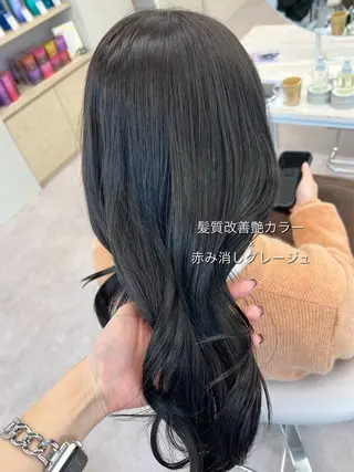 ロング カラー 美髪矯正/シークレッ トハイライト🤍りさのヘアスタイル