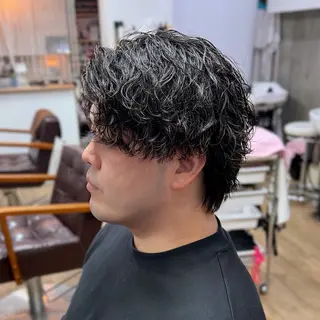 ミディアム パーマ メンズ メンズパーマ /マッシュ/ヨシダのヘアスタイル
