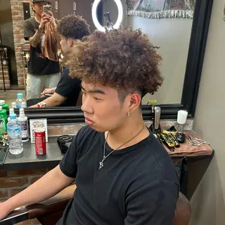 ショート パーマ メンズ 💈針金パーマ/ ソフトアフロ💈望愛のヘアスタイル