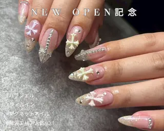 ネイル メラク難波/長さだし パラジェルフィルインのネイルデザイン