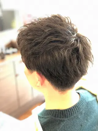 ショート カラー パーマ ヘアアレンジ メンズ men's特化　石井 貴章のヘアスタイル