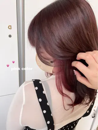 ミディアム カラー miyu♡̷̷ 韓国ヘア/顔まわりのヘアスタイル