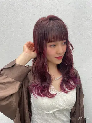 ロング カラー 梅雨対策すぐ巻ける ☔️縮毛矯正勝倉　麗のヘアスタイル