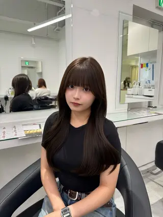 ロング カラー 韓国ハッシュカット カラー🤍しゅうじのヘアスタイル