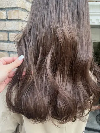 セミロング カラー ヘアアレンジ レイヤー/グレージュ 🤍奥開梨恵のヘアスタイル