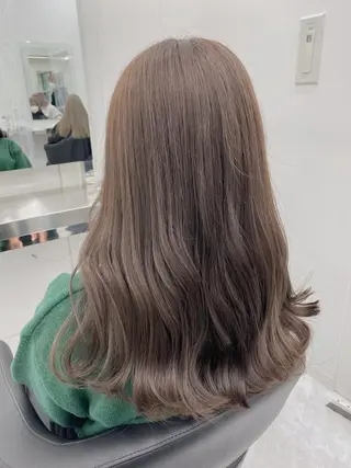セミロング 透明感♡グレージュ ♡ミルクティー♡のヘアスタイル