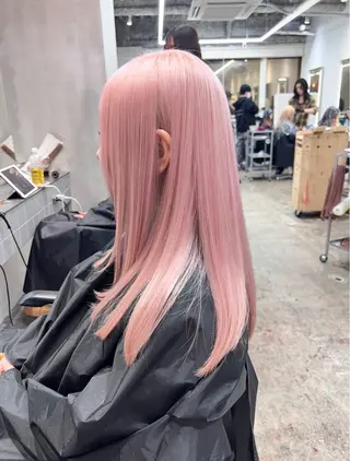 ロング るかハイトーンピンク カラー/プルエクステのヘアスタイル