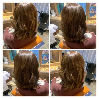 セミロング カラー レイヤーカット×髪質 改善💎HARUKAのヘアスタイル