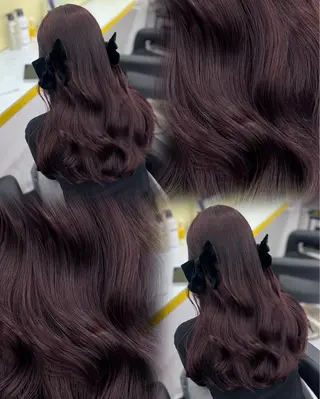 ロング カラー 🧸レイヤー× ベージュ🥯カホ🍯のヘアスタイル