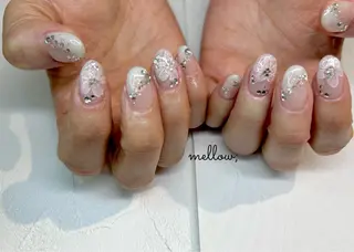 ネイル mellow:ｸﾙﾐ ﹡˖˟༝🎀˖˟ ༝のネイルデザイン