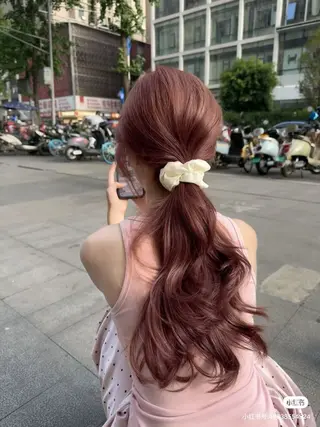 カラー 透明感×暖色カラー 🍒𝐘𝐮𝐤𝐚のヘアスタイル