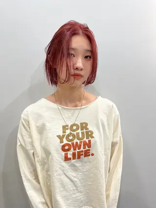 ショート カラー ヘアセット🎀パーマ Tsubasaのヘアスタイル