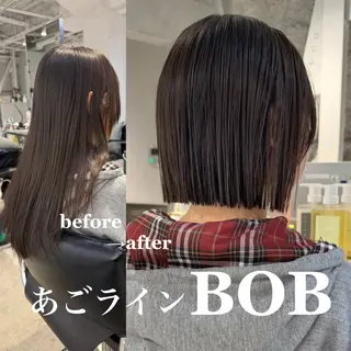 ショート カラー 切りっぱなしBOB 職人💜Anzuのヘアスタイル