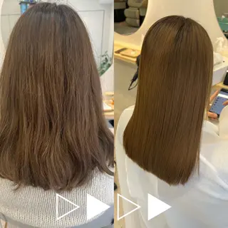 セミロング カラー 美容師っぽくないけど 上手いんだなぁ🐭のヘアスタイル