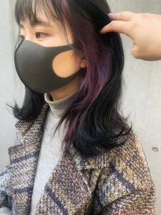 セミロング カラー ヘアアレンジ 🍒暖色✖️レイヤー /Haruna🍒のヘアスタイル