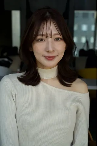 セミロング カラー ヘアアレンジ カラー縮毛矯正 指名No.1shunのヘアスタイル
